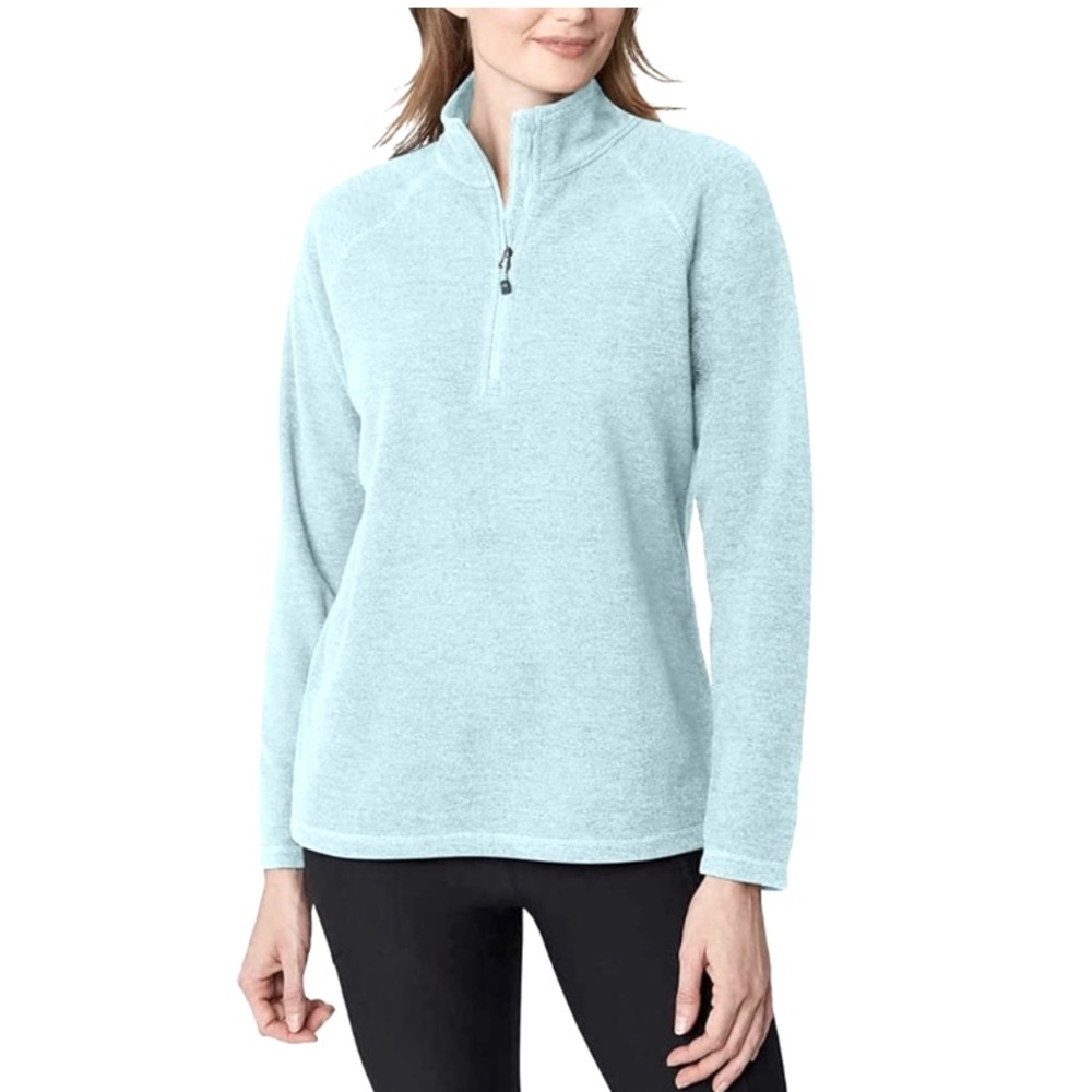 Eddie Bauer Pale Aqua 1/4 Zip Microfleece Pullover Size L NWT